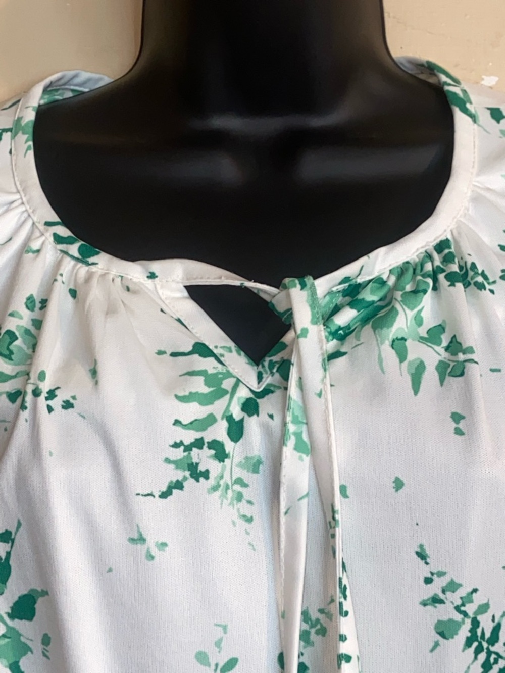 70s FLAIR FERN DRESS Green & White Vintage GORGEOUS - Picture 3 of 7